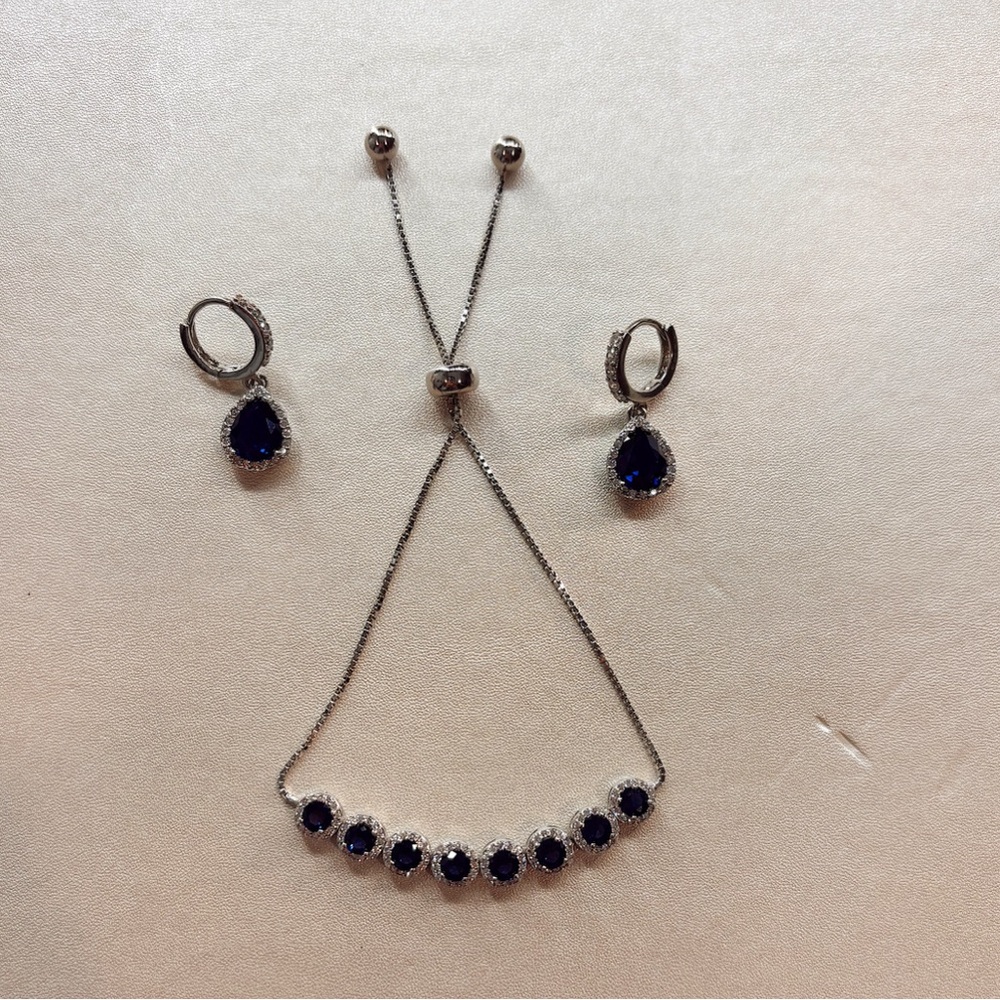 Silver and royal blue set